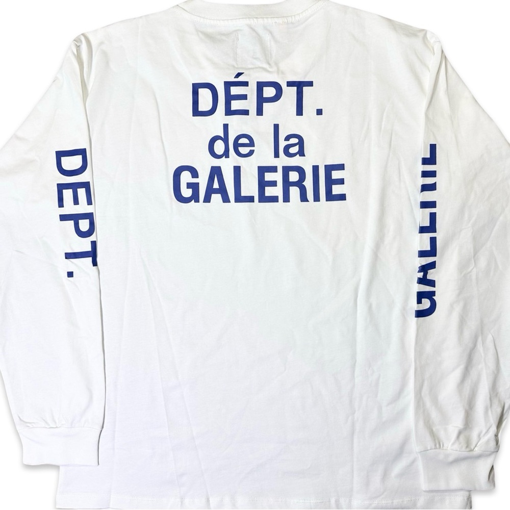 Gallery Dept White and Blue Long Sleeve Tee